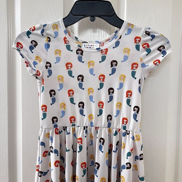 Dot Dot Smile Girls Mermaid Twirl Dress Short Sleeve Girls Size 7 - Picture 2 of 9